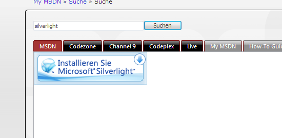 Kein Silverlight vorhanden